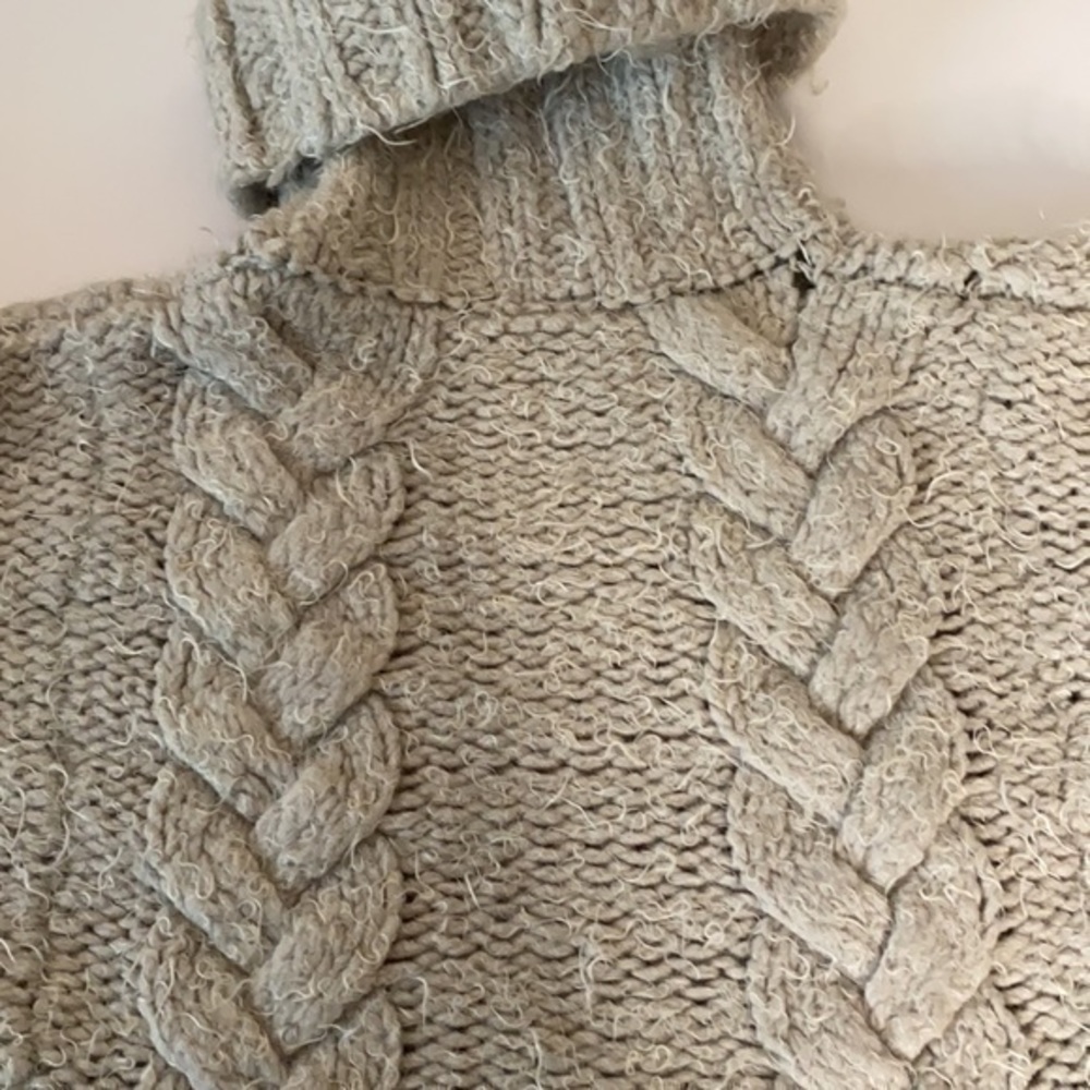 Free People Taupe Chunky, Oversized Sweater - Picture 10 of 10